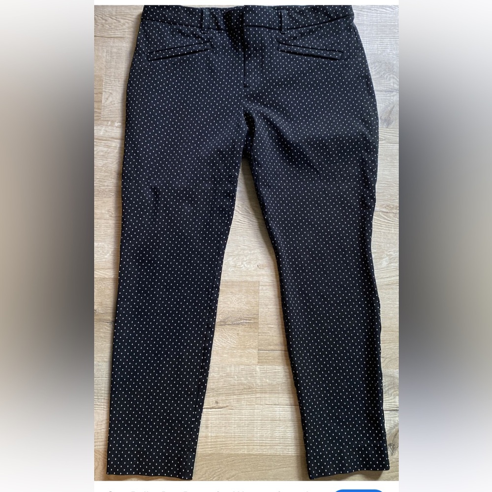 Gap Women's Pants 12R Navy Slim City Crop Ankle Mid Rise Tapered Navy Polka Dot